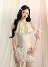 French Set for Women Top and Short Skirt